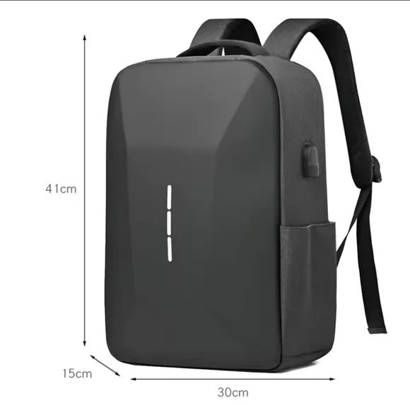 Sleek Black Anti-Theft Laptop Backpack with USB Port - Picture 6 of 13